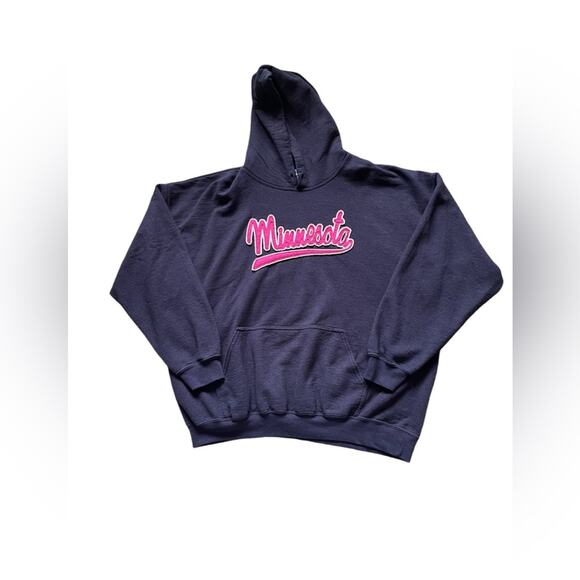 Gildan Jackets & Blazers - Women’s/Teen XL Minnesota logo pull over sweatshirt Blue with Pink letters